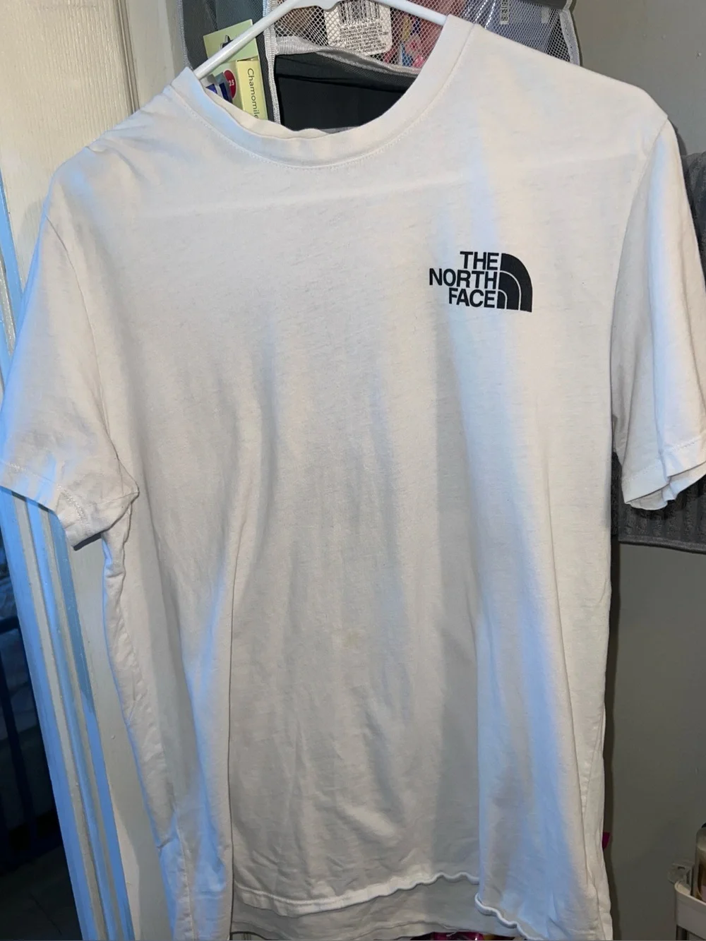 The North Face Men's White Short-Sleeve Tee with Black Logo